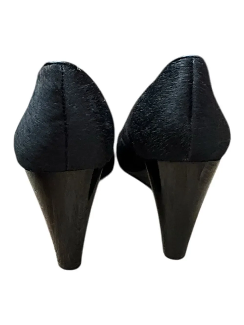 INC International Concepts Women’s Size 10M Black Pony Hair Wedge Heels